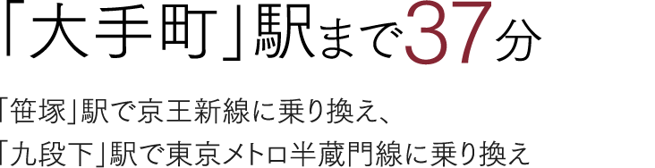 「大手町」駅まで37分
